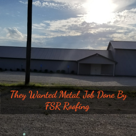 New Metal with water tightness warranty and 40 year paint finish. FSR Roofing tore off the existing shingles and installed a new metal roof. Thank you Trinity Church, Cardwell, MO. for the opportunity. 
